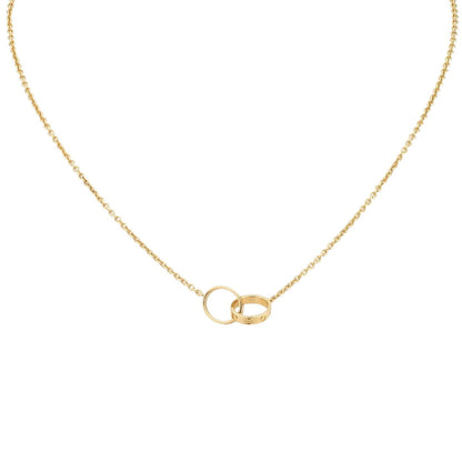 [KELA]LOVE DOUBLE-RING INTERLOCKED NECKLACE