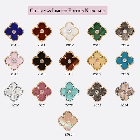 [KELA]LIMITED EDITION CHRISTMAS CLOVER FLOWER NECKLACE - 15MM ANNUAL COLLECTIBLE PENDANT