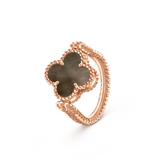 [KELA]LUCKY CLOVER ROSE GOLD REVERSIBLE RING