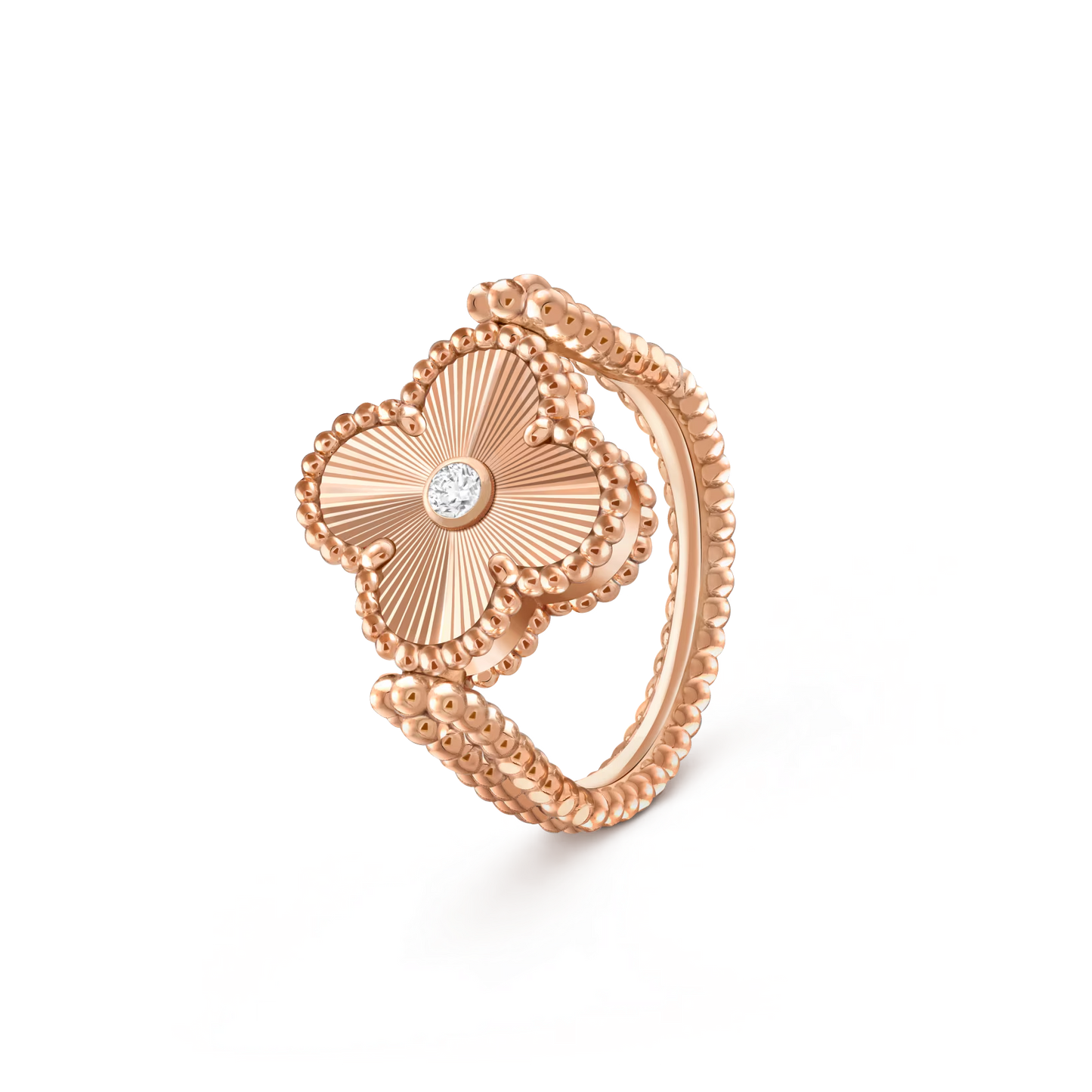 [KELA]LUCKY CLOVER ROSE GOLD REVERSIBLE RING