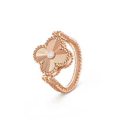 [KELA]LUCKY CLOVER ROSE GOLD REVERSIBLE RING