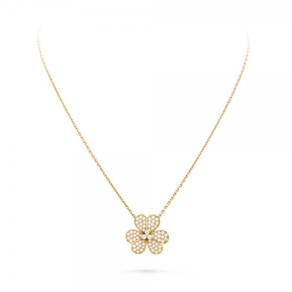 [KELA]PAVÉ DIAMOND FLOWER CHARM NECKLACE