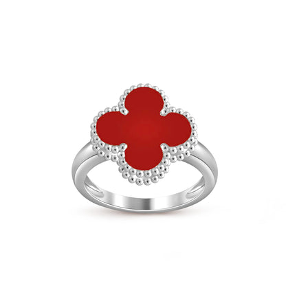 [KELA]LUCKY CLOVER VINTAGE WHITE GOLD RING COLLECTION