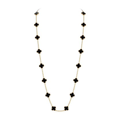 [KELA]CLASSIC 20-MOTIF LUCKY CLOVER LONG NECKLACE GOLD COLLECTION