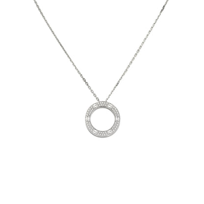[KELA]LOVE LARGE CIRCULAR PENDANT FULL-PAVÉ DIAMOND NECKLACE