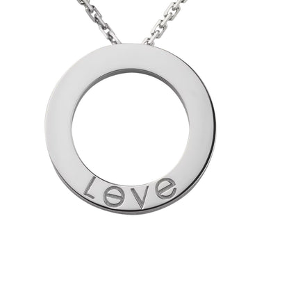 [KELA]LOVE LARGE CIRCULAR PENDANT 3-DIAMOND NECKLACE