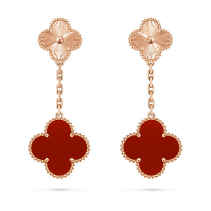 [KELA]CLOVER DUAL-MOTIF STATEMENT STUD EARRINGS - DOUBLE-CHARM COLLECTION