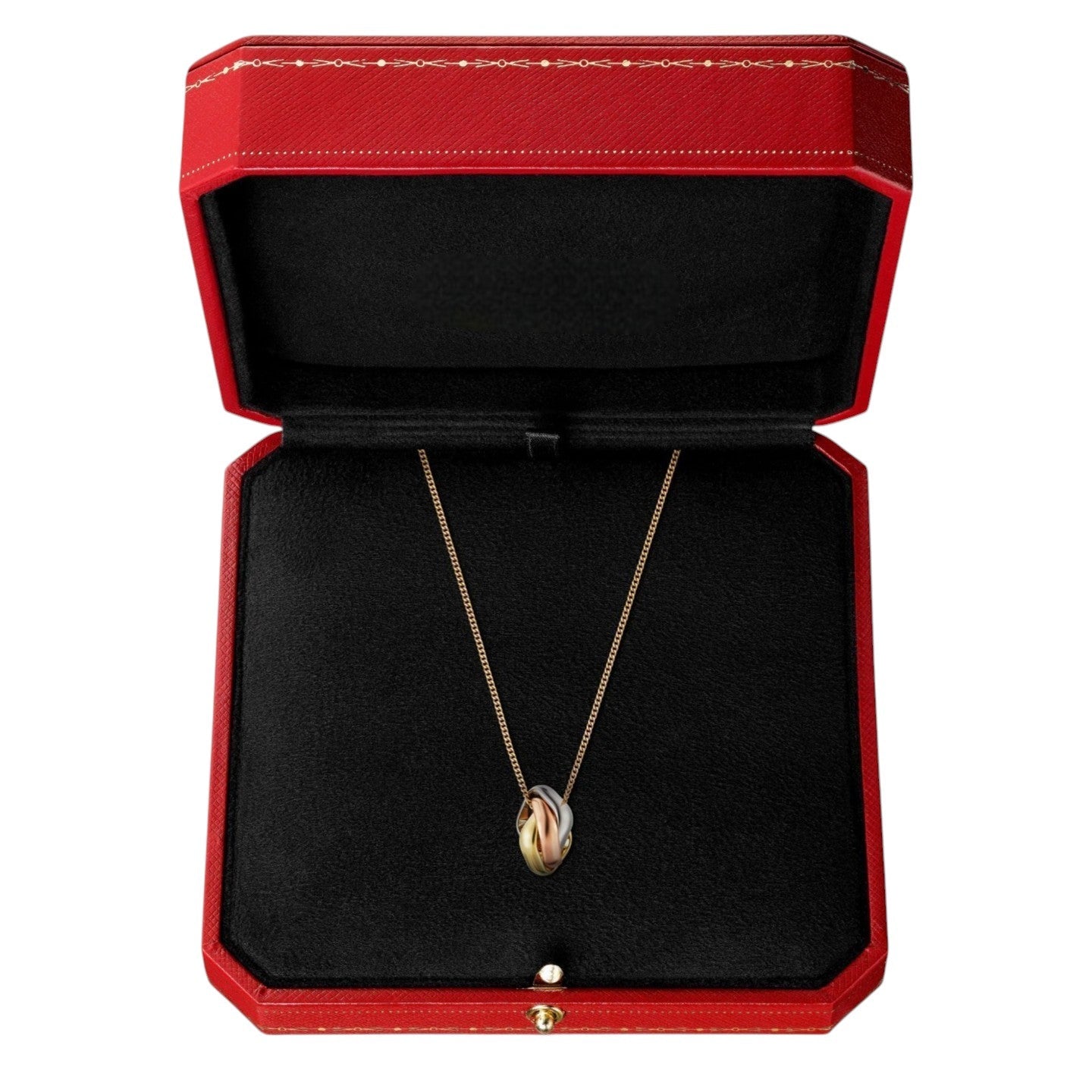 [KELA]TRI-COLOR SQUARE RING NECKLACE