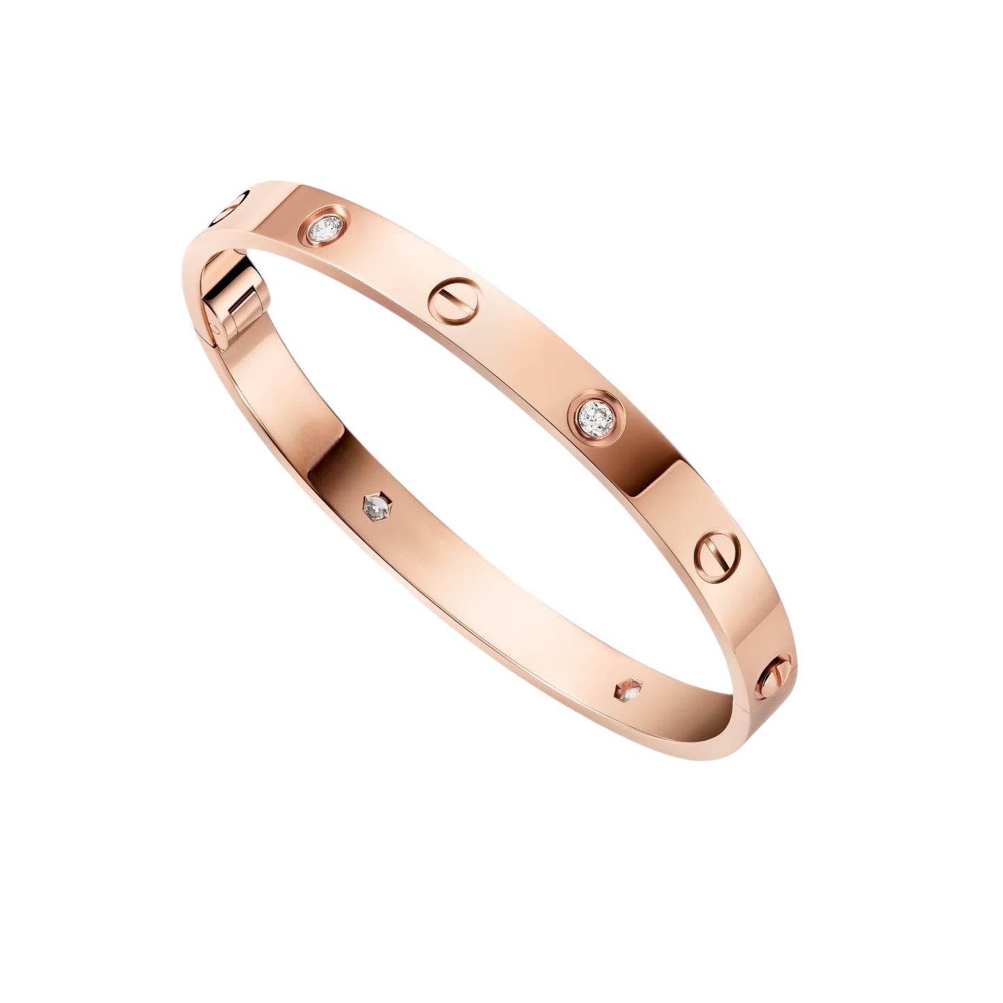 [KELA]CLASSIC 6.1MM LOVE SINGLE-SCREW CLOSURE BANGLE - 4-DIAMOND