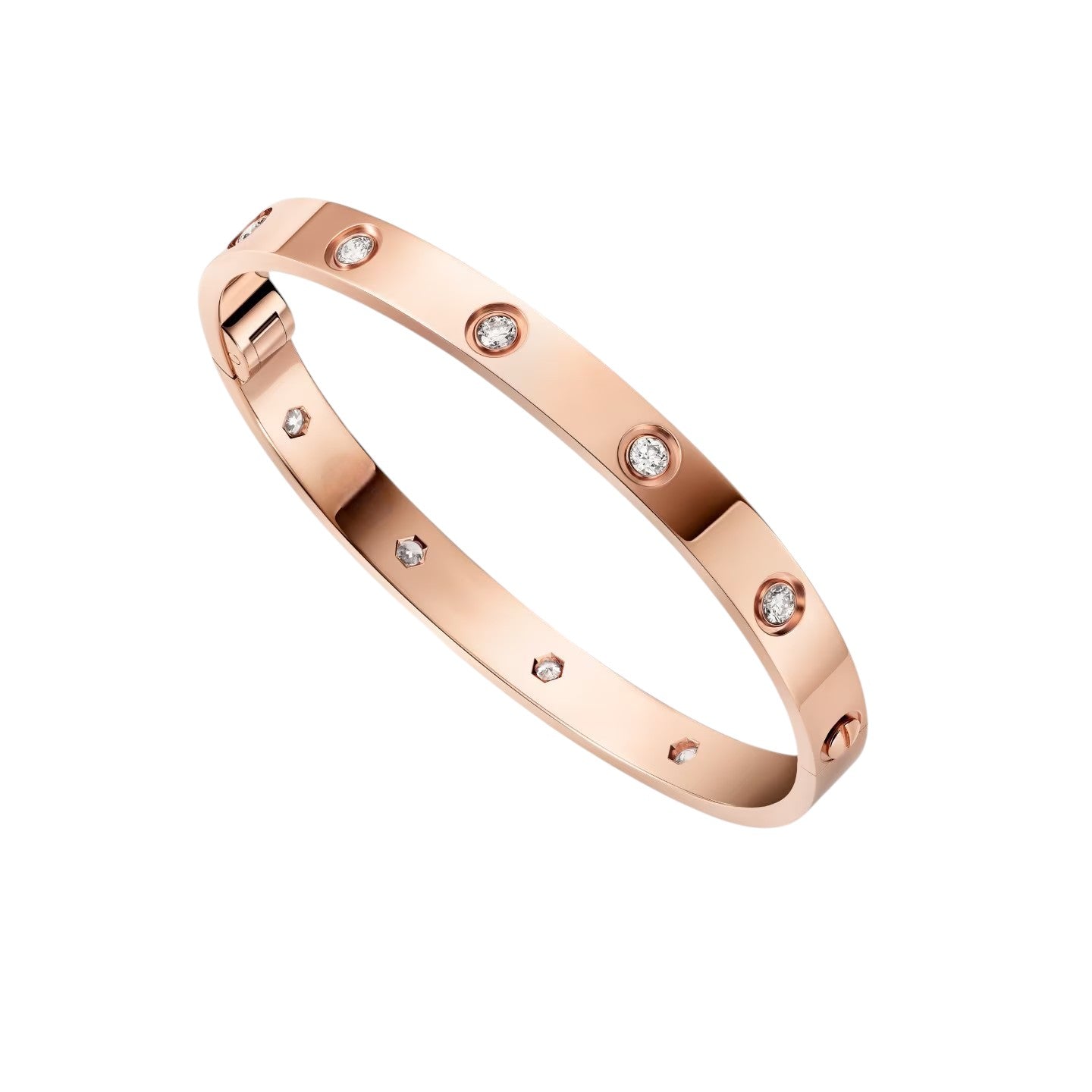 [KELA]CLASSIC 6.1MM LOVE SINGLE-SCREW CLOSURE BANGLE - 10-DIAMOND