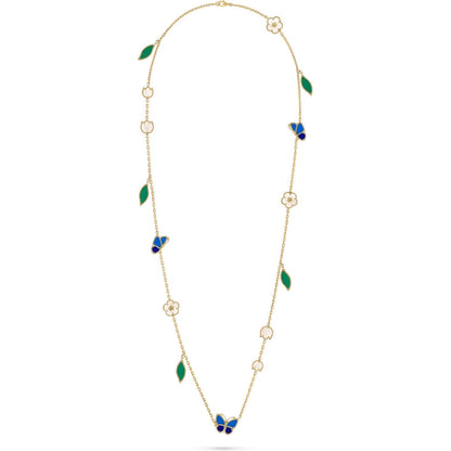 [KELA]LUCKY SPRING BUTTERFLY & FLOWER STATEMENT NECKLACE - 15-MOTIF FLORAL DESIGN