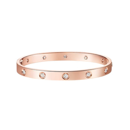 [KELA]CLASSIC 6.1MM LOVE SINGLE-SCREW CLOSURE BANGLE - 10-DIAMOND