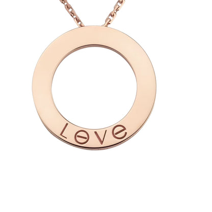 [KELA]LOVE LARGE CIRCULAR PENDANT 3-DIAMOND NECKLACE