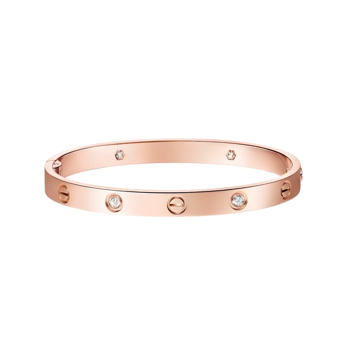 [KELA]CLASSIC 6.1MM LOVE SINGLE-SCREW CLOSURE BANGLE - 4-DIAMOND