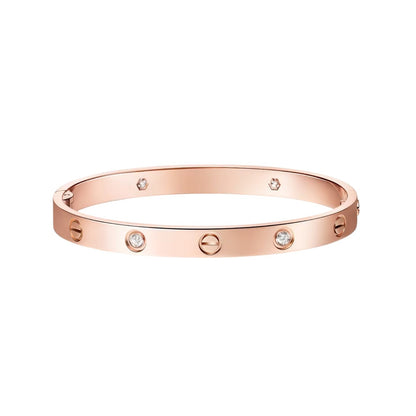 [KELA]CLASSIC 6.1MM LOVE SINGLE-SCREW CLOSURE BANGLE - 4-DIAMOND
