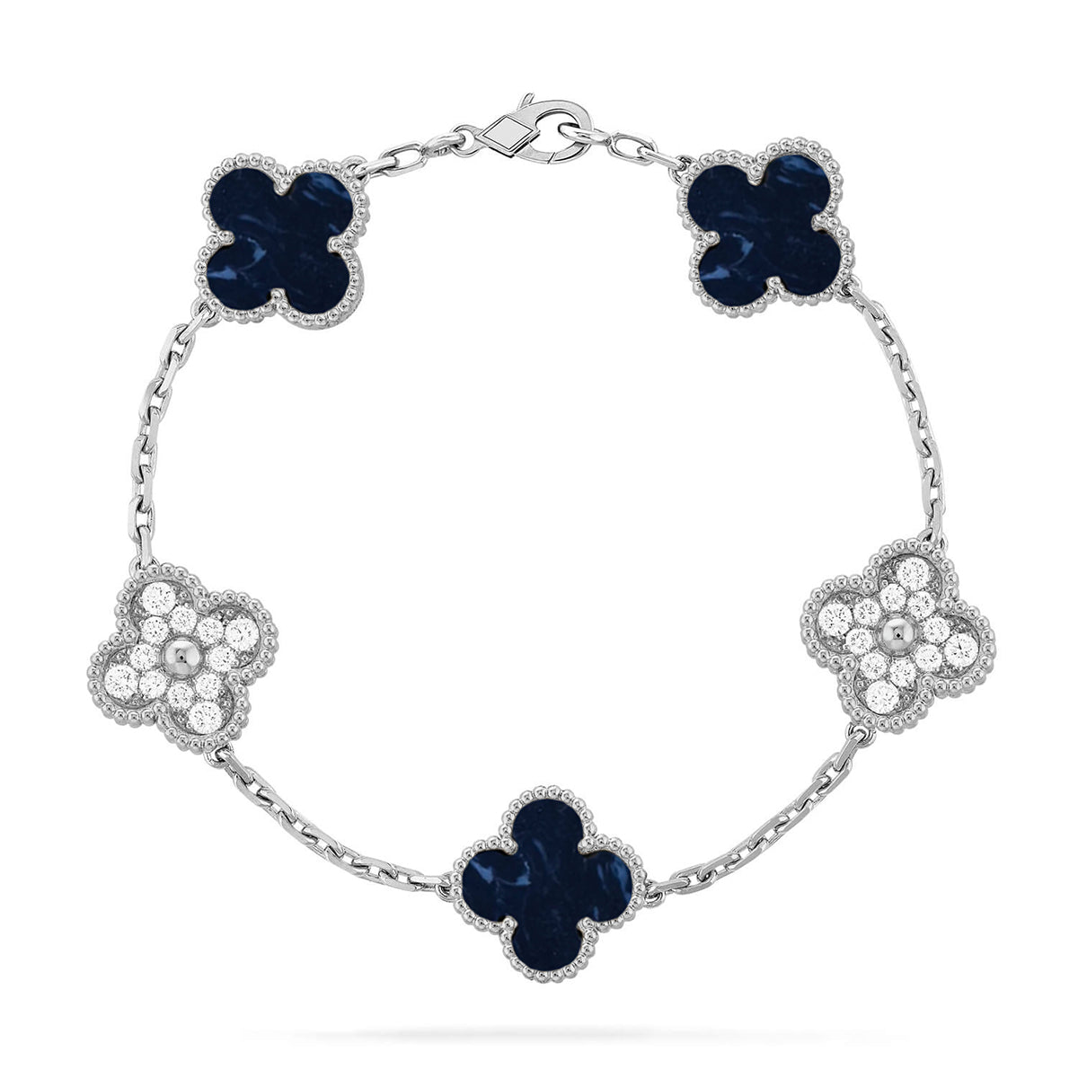 [KELA]LUCKY CLOVER 5-MOTIF BRACELET - PIETERSITE COLLECTION