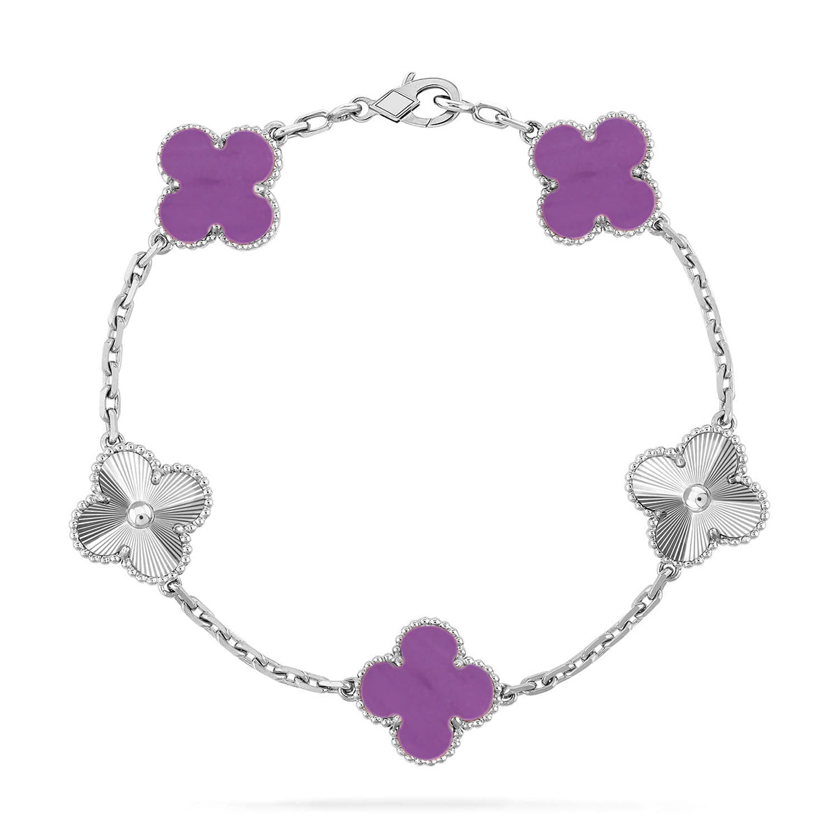 [KELA]LUCKY CLOVER 5-MOTIF BRACELET - VIOLET COLLECTION