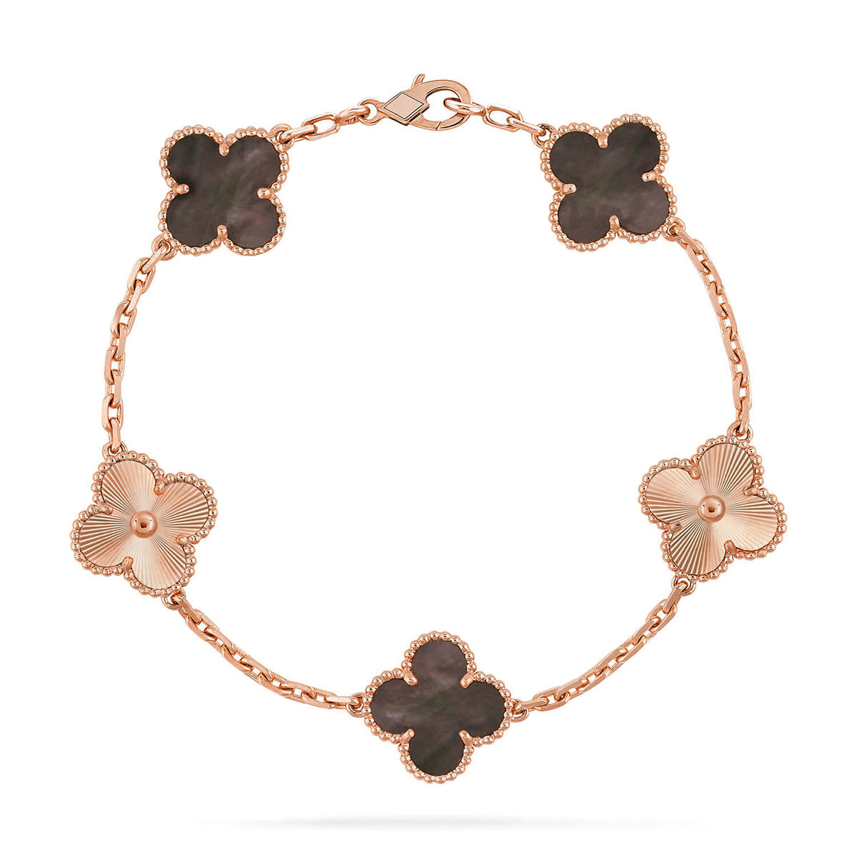 [KELA]LUCKY CLOVER 5-MOTIF BRACELET - GREY MOTHER-OF-PEARL COLLECTION