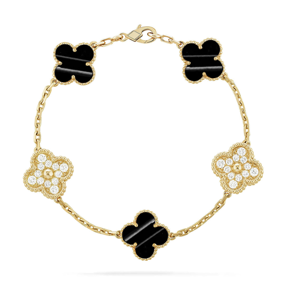 [KELA]LUCKY CLOVER 5-MOTIF BRACELET - PULSE STONE COLLECTION