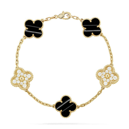 [KELA]LUCKY CLOVER 5-MOTIF BRACELET - PULSE STONE COLLECTION