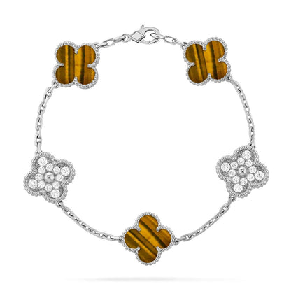 [KELA]LUCKY CLOVER 5-MOTIF BRACELET -  TIGER’S EYE COLLECTION
