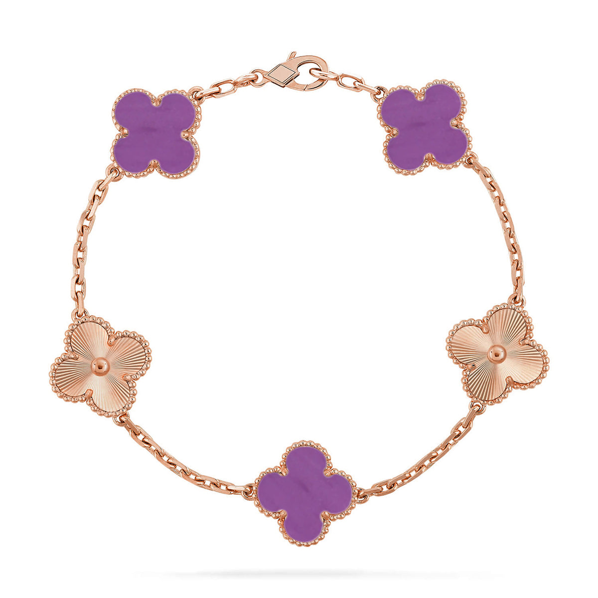 [KELA]LUCKY CLOVER 5-MOTIF BRACELET - VIOLET COLLECTION