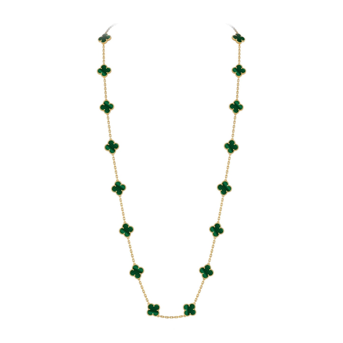 [KELA]CLASSIC 20-MOTIF LUCKY CLOVER LONG NECKLACE GOLD COLLECTION