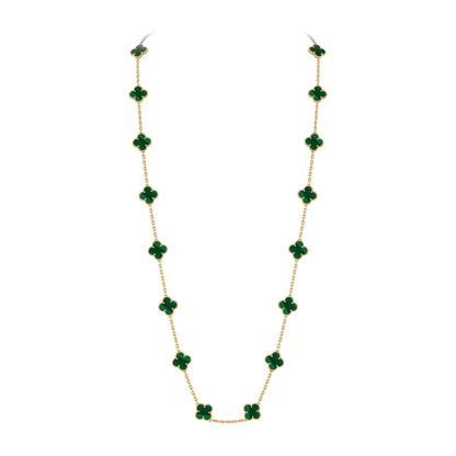 [KELA]CLASSIC 20-MOTIF LUCKY CLOVER LONG NECKLACE GOLD COLLECTION