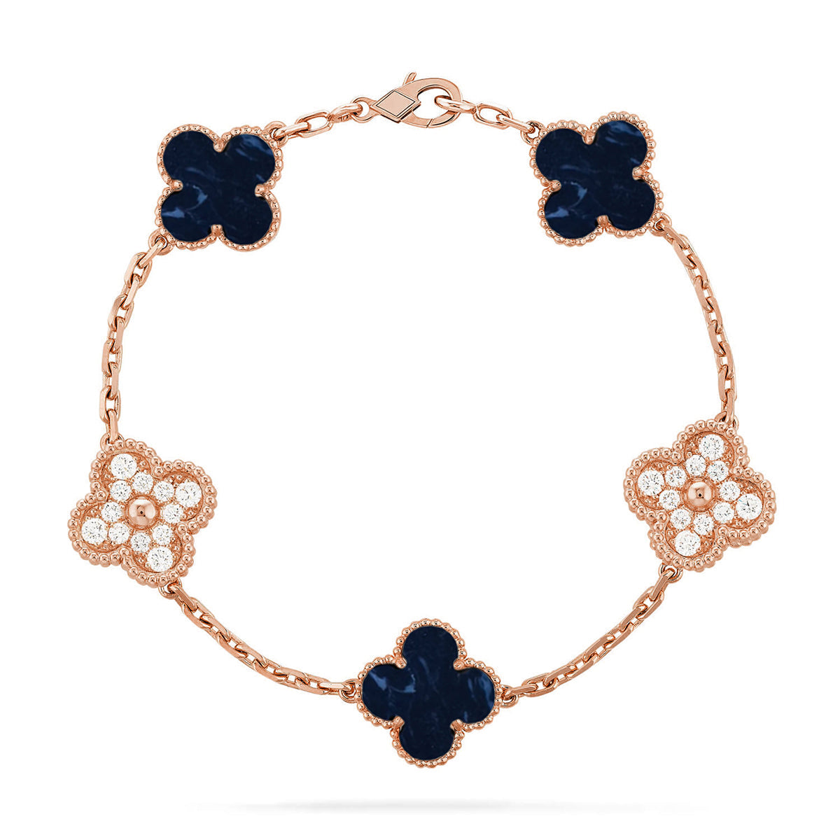 [KELA]LUCKY CLOVER 5-MOTIF BRACELET - PIETERSITE COLLECTION