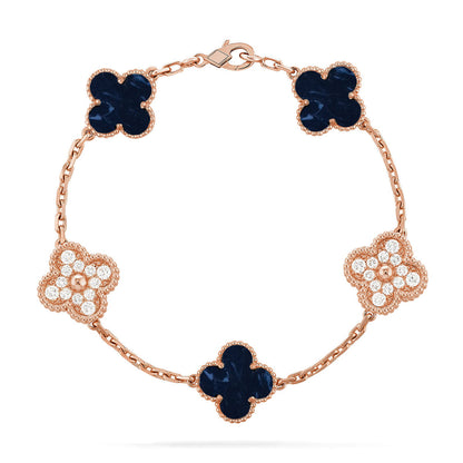 [KELA]LUCKY CLOVER 5-MOTIF BRACELET - PIETERSITE COLLECTION