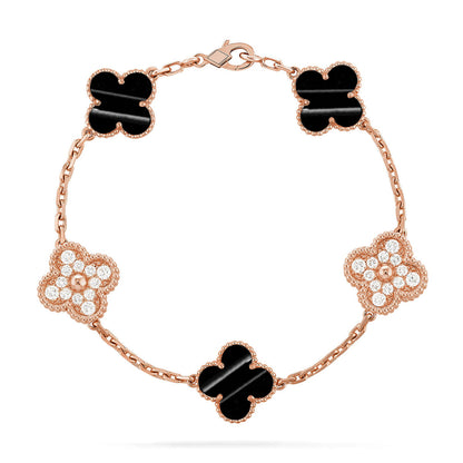 [KELA]LUCKY CLOVER 5-MOTIF BRACELET - PULSE STONE COLLECTION