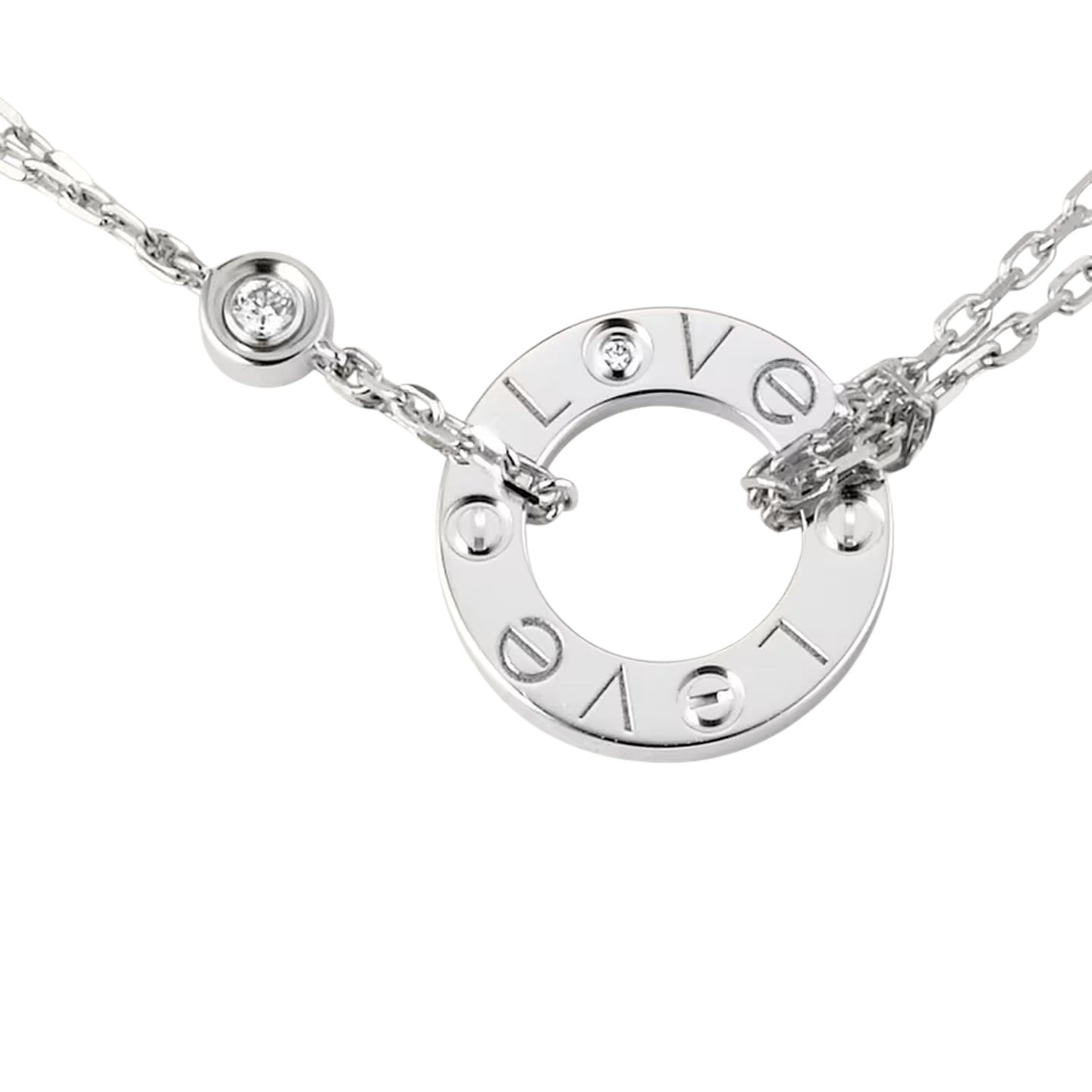 [KELA]LOVE CIRCULAR PENDANT 2-DIAMOND NECKLACE