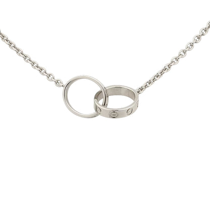 [KELA]LOVE DOUBLE-RING INTERLOCKED NECKLACE