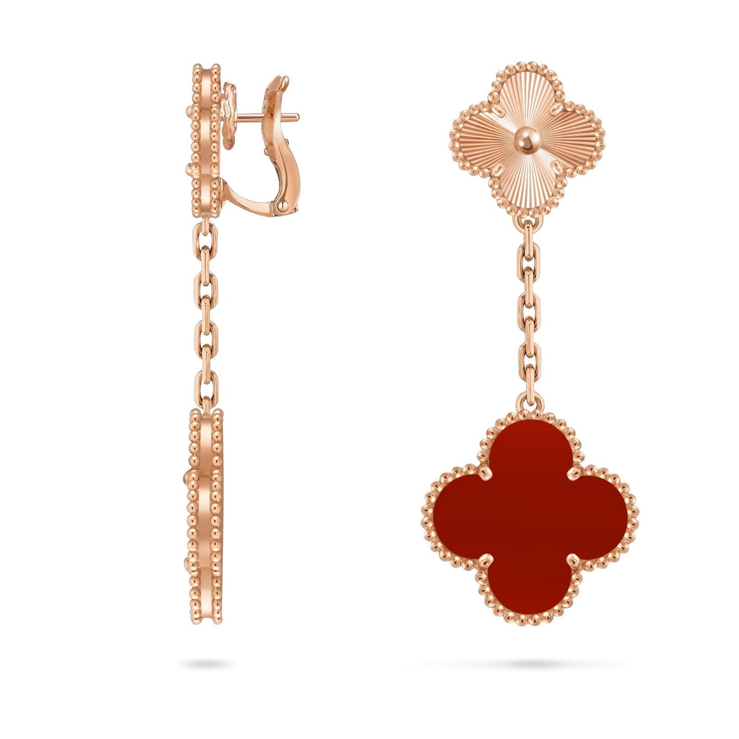 [KELA]CLOVER DUAL-MOTIF STATEMENT STUD EARRINGS - DOUBLE-CHARM COLLECTION