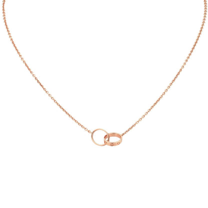 [KELA]LOVE DOUBLE-RING INTERLOCKED NECKLACE