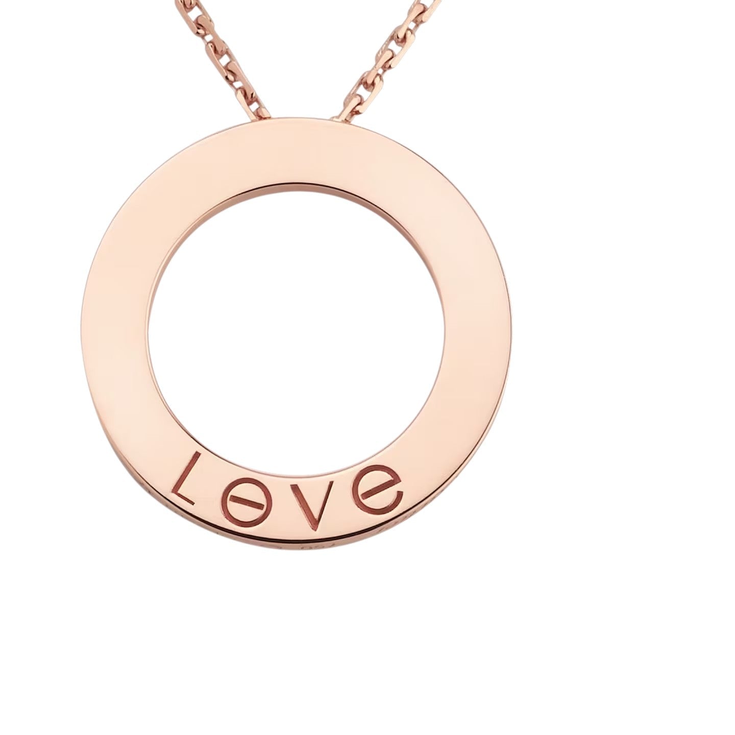 [KELA]LOVE LARGE CIRCULAR PENDANT NECKLACE
