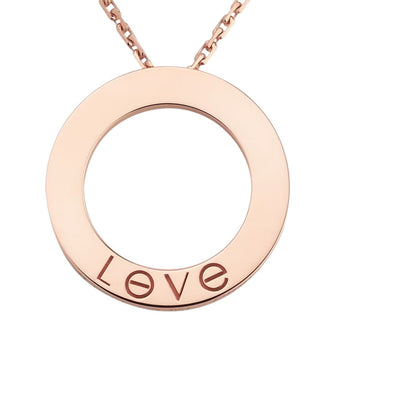 [KELA]LOVE LARGE CIRCULAR PENDANT NECKLACE