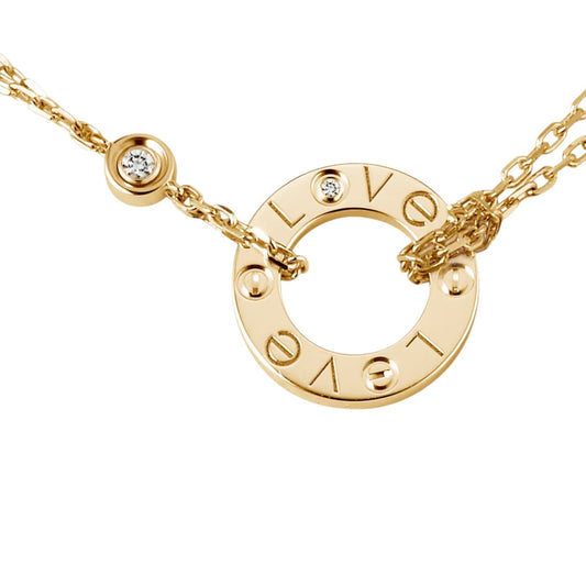 [KELA]LOVE CIRCULAR PENDANT 2-DIAMOND NECKLACE
