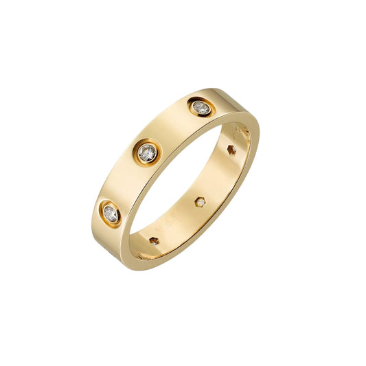 [KELA]LOVE 4MM 8 DIAMONDS RING