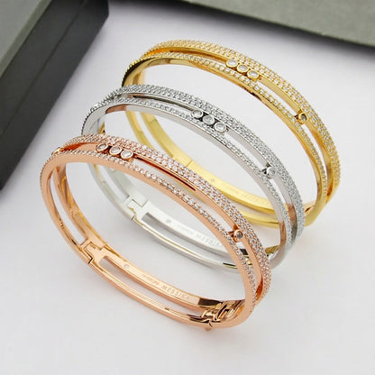 [KELA]MOVE ROMANE PAVÉ DIAMOND BANGLE BRACELET