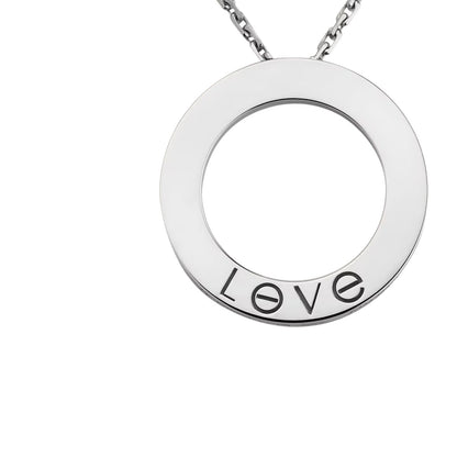 [KELA]LOVE LARGE CIRCULAR PENDANT NECKLACE