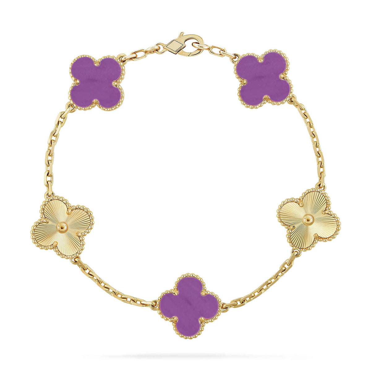 [KELA]LUCKY CLOVER 5-MOTIF BRACELET - VIOLET COLLECTION