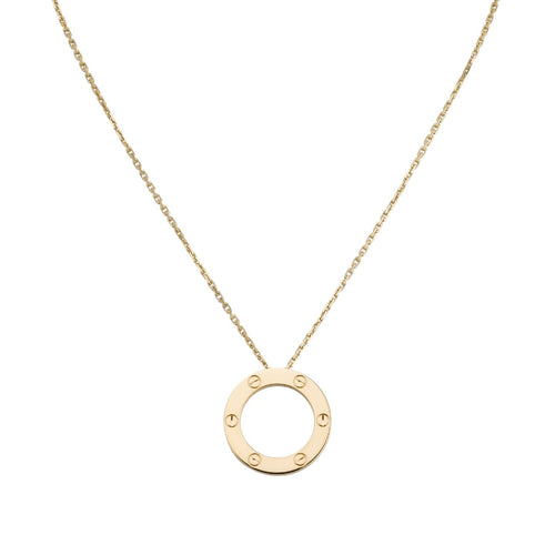 [KELA]LOVE LARGE CIRCULAR PENDANT NECKLACE