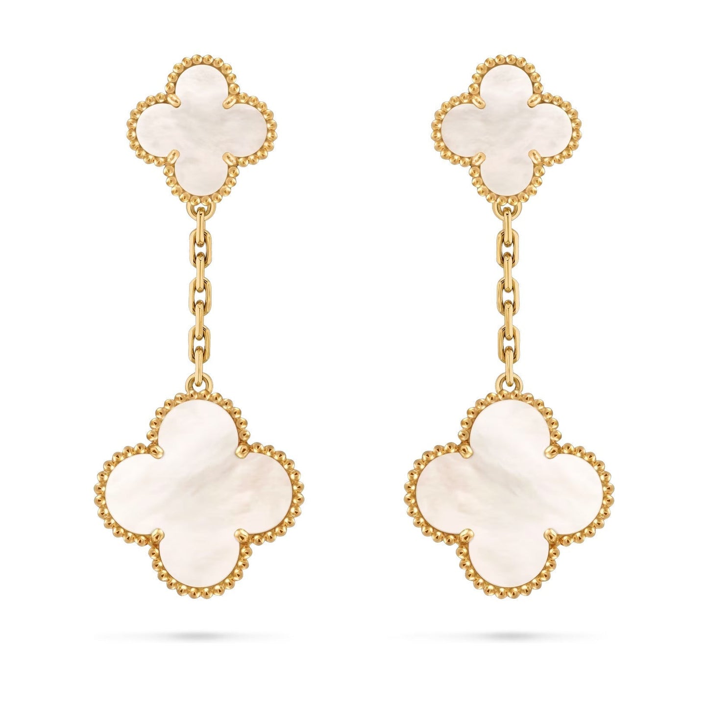 [KELA]CLOVER DUAL-MOTIF STATEMENT STUD EARRINGS - DOUBLE-CHARM COLLECTION