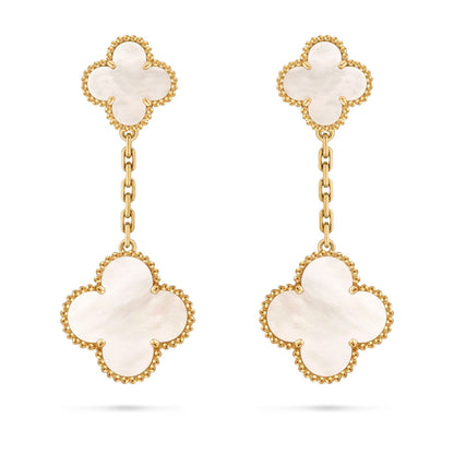 [KELA]CLOVER DUAL-MOTIF STATEMENT STUD EARRINGS - DOUBLE-CHARM COLLECTION