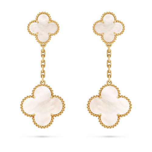 [KELA]CLOVER DUAL-MOTIF STATEMENT STUD EARRINGS - DOUBLE-CHARM COLLECTION