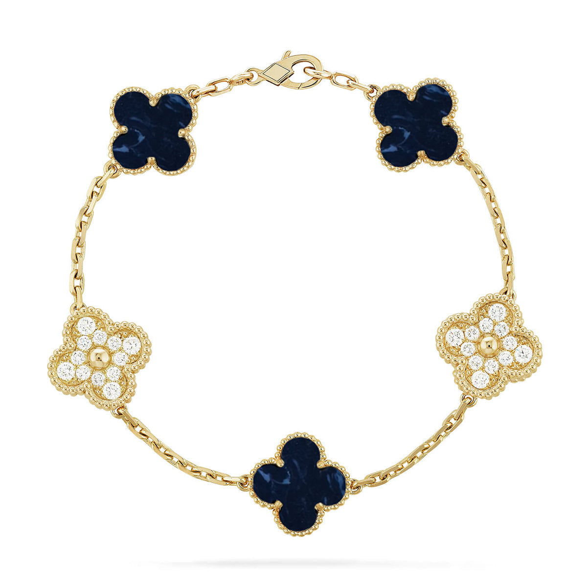 [KELA]LUCKY CLOVER 5-MOTIF BRACELET - PIETERSITE COLLECTION