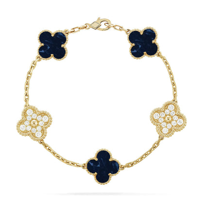 [KELA]LUCKY CLOVER 5-MOTIF BRACELET - PIETERSITE COLLECTION