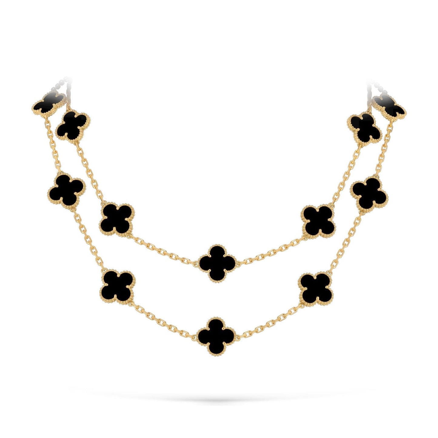 [KELA]CLASSIC 20-MOTIF LUCKY CLOVER LONG NECKLACE GOLD COLLECTION