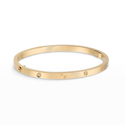 [KELA]LOVE 3.65MM SMALL MODEL BANGLE - 6-DIAMOND